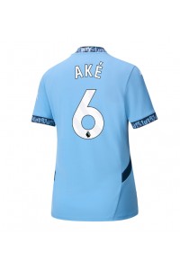 Manchester City Nathan Ake #6 Jalkapallovaatteet Naisten Kotipaita 2024-25 Lyhythihainen